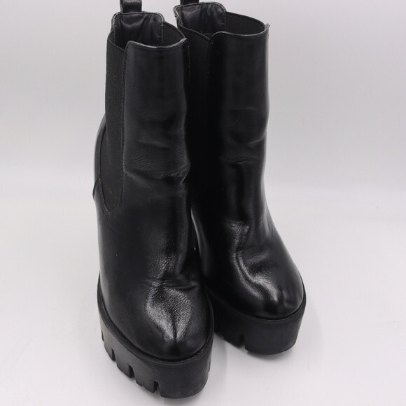 Truffle Collection Groove 12 Black Ultra High Platform Heel Chelsea Boots EU 38 - Picture 2 of 12